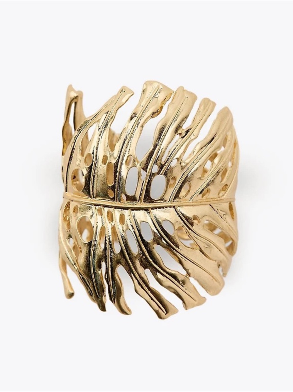 Zara Tropical Leaf Cuff Bracelet in Gold Tone